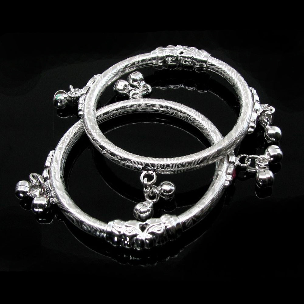 4mm 925 Solid sterling silver handmade plain shiny kids bangle bracelet  adjustable baby kada, best Modern trendy gift for unisex nsk687 | TRIBAL  ORNAMENTS